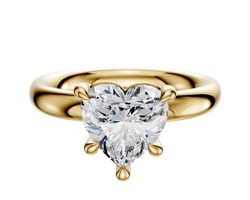 14K Yellow Gold 4 Prong Basket Classic Dome 3.0mm Engagement Ring