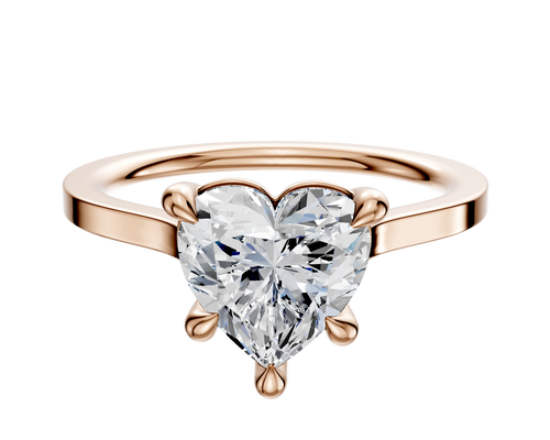 18K Rose Gold 4 Prong Basket Cathedral Flat 1.5mm Engagement Ring