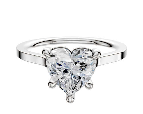 Platinum 4 Prong Basket Cathedral Flat 1.5mm Engagement Ring