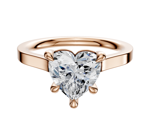 18K Rose Gold 4 Prong Basket Cathedral Flat 2.0mm Engagement Ring