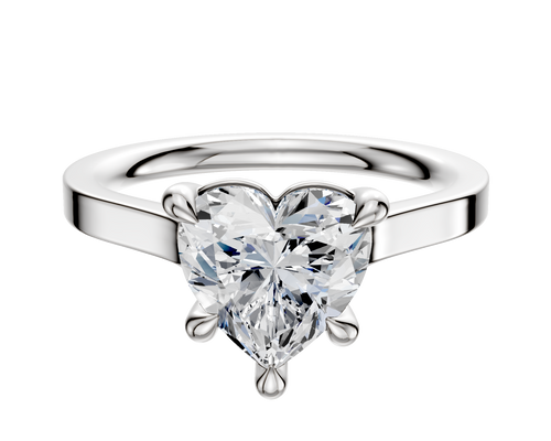 14K White Gold 4 Prong Basket Cathedral Flat 2.0mm Engagement Ring