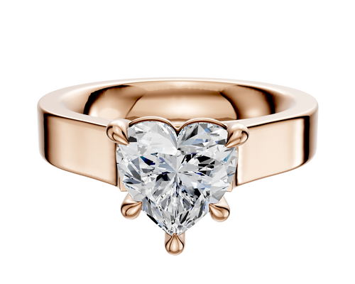 18K Rose Gold 4 Prong Basket Cathedral Flat 4.0mm Engagement Ring