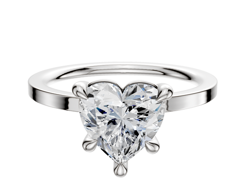 Platinum 4 Prong Basket Classic Flat 1.5mm Engagement Ring