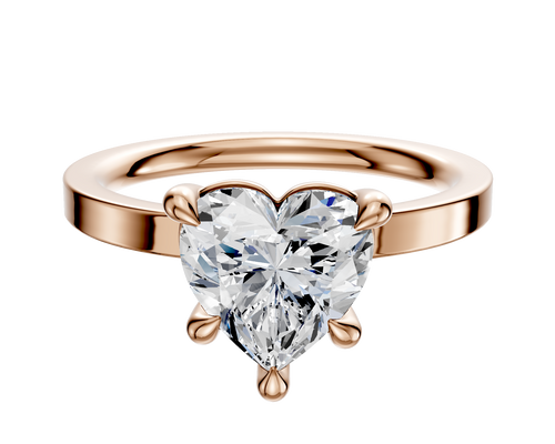 14K Rose Gold 4 Prong Basket Classic Flat 2.0mm Engagement Ring