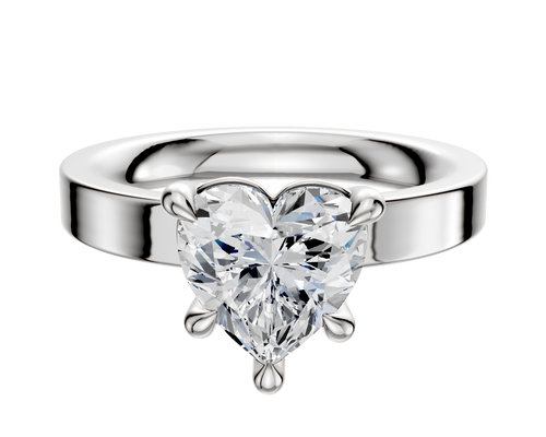 Platinum 4 Prong Basket Classic Flat 3.0mm Engagement Ring