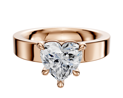 18K Rose Gold 4 Prong Basket Classic Flat 4.0mm Engagement Ring