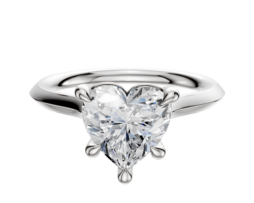 18K White Gold 4 Prong Basket Cathedral Knife Edge 2.0mm Engagement Ring
