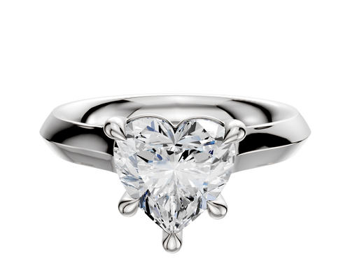 14K White Gold 4 Prong Basket Cathedral Knife Edge 3.0mm Engagement Ring