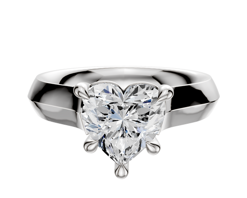 Platinum 4 Prong Basket Cathedral Knife Edge 4.0mm Engagement Ring
