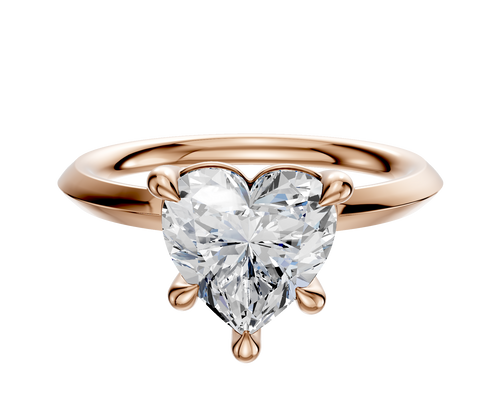 14K Rose Gold 4 Prong Basket Classic Knife Edge 2.0mm Engagement Ring