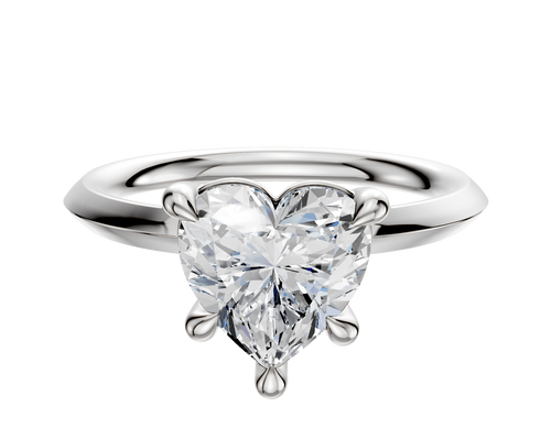 14K White Gold 4 Prong Basket Classic Knife Edge 2.0mm Engagement Ring