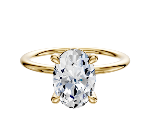18K Yellow Gold 4 Prong Basket Classic Dome 1.5mm Engagement Ring