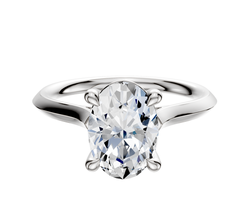 18K White Gold 4 Prong Basket Cathedral Knife Edge 2.0mm Engagement Ring