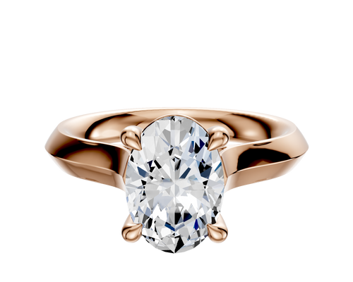 14K Rose Gold 4 Prong Basket Cathedral Knife Edge 3.0mm Engagement Ring