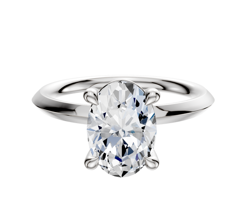 14K White Gold 4 Prong Basket Classic Knife Edge 2.0mm Engagement Ring