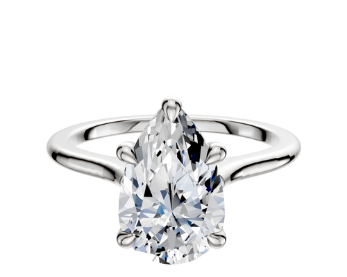 18K White Gold 4 Prong Basket Cathedral Dome 1.5mm Engagement Ring