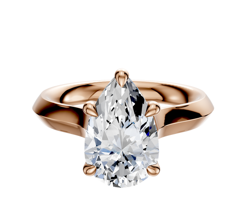 14K Rose Gold 4 Prong Basket Cathedral Knife Edge 3.0mm Engagement Ring