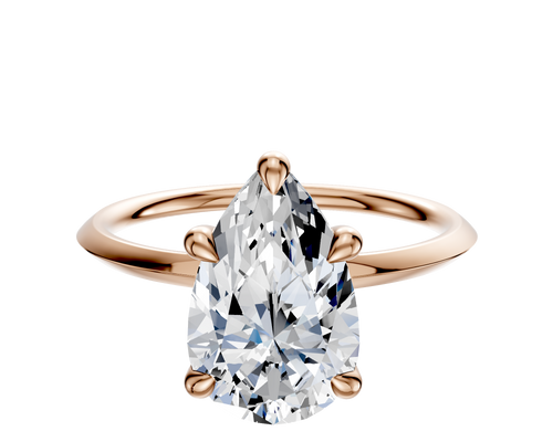 14K Rose Gold 4 Prong Basket Classic Knife Edge 1.5mm Engagement Ring