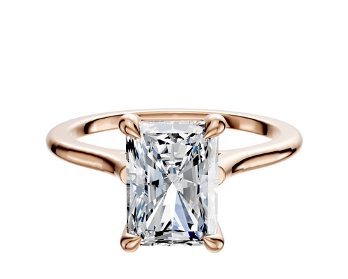 14K Rose Gold 4 Prong Basket Cathedral Dome 1.5mm Engagement Ring