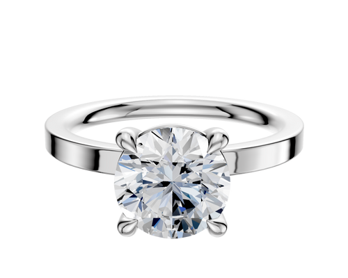Platinum 4 Prong Basket Classic Flat 2.0mm Engagement Ring