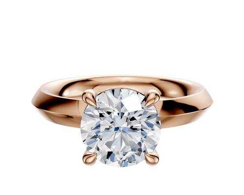 14K Rose Gold 4 Prong Basket Classic Knife Edge 3.0mm Engagement Ring