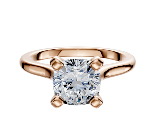 14K Rose Gold 4 Prong Cathedral Dome 2.0mm Engagement Ring