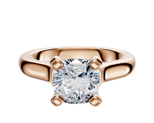 14K Rose Gold 4 Prong Cathedral Dome 3.0mm Engagement Ring