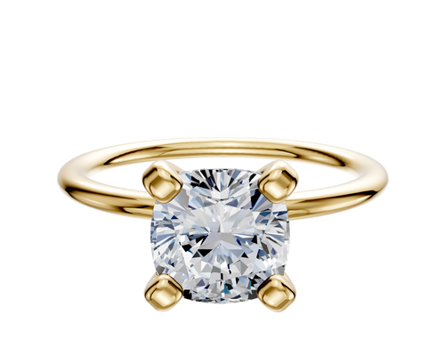 14K Yellow Gold 4 Prong Classic Dome 1.5mm Engagement Ring
