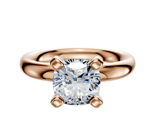 14K Rose Gold 4 Prong Classic Dome 3.0mm Engagement Ring