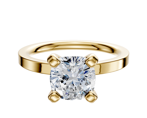 14K Yellow Gold 4 Prong Classic Flat 2.0mm Engagement Ring
