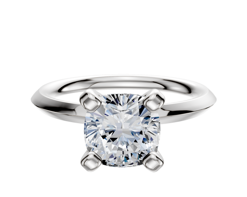 14K White Gold 4 Prong Classic Knife Edge 2.0mm Engagement Ring