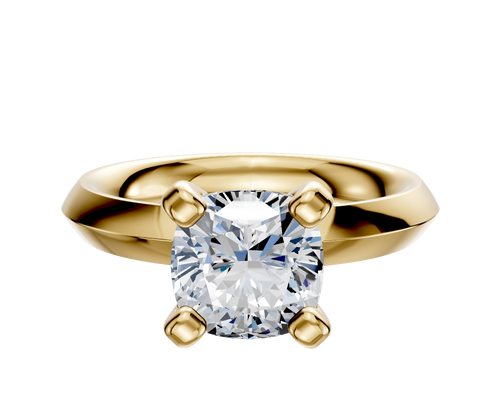 14K Yellow Gold 4 Prong Classic Knife Edge 3.0mm Engagement Ring
