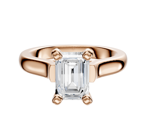 14K Rose Gold 4 Prong Cathedral Dome 3.0mm Engagement Ring