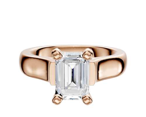 14K Rose Gold 4 Prong Cathedral Dome 4.0mm Engagement Ring