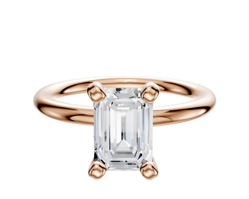 14K Rose Gold 4 Prong Classic Dome 2.0mm Engagement Ring