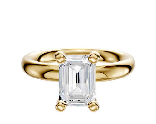 14K Yellow Gold 4 Prong Classic Dome 3.0mm Engagement Ring
