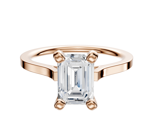 14K Rose Gold 4 Prong Cathedral Flat 1.5mm Engagement Ring