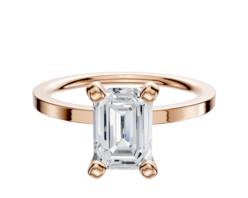 14K Rose Gold 4 Prong Classic Flat 1.5mm Engagement Ring