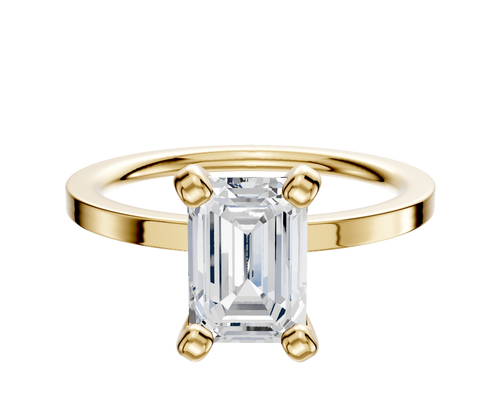 14K Yellow Gold 4 Prong Classic Flat 1.5mm Engagement Ring