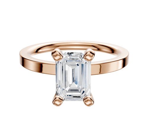 14K Rose Gold 4 Prong Classic Flat 2.0mm Engagement Ring