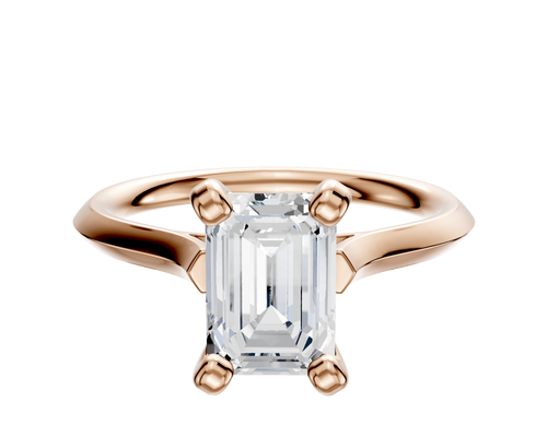 14K Rose Gold 4 Prong Cathedral Knife Edge 2.0mm Engagement Ring