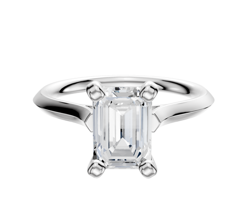 14K White Gold 4 Prong Cathedral Knife Edge 2.0mm Engagement Ring