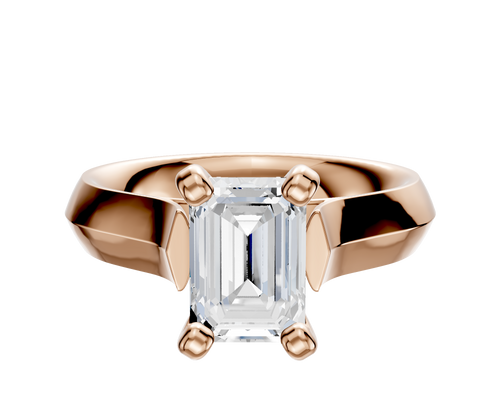 14K Rose Gold 4 Prong Cathedral Knife Edge 4.0mm Engagement Ring