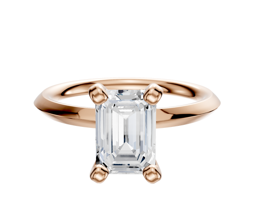 14K Rose Gold 4 Prong Classic Knife Edge 2.0mm Engagement Ring
