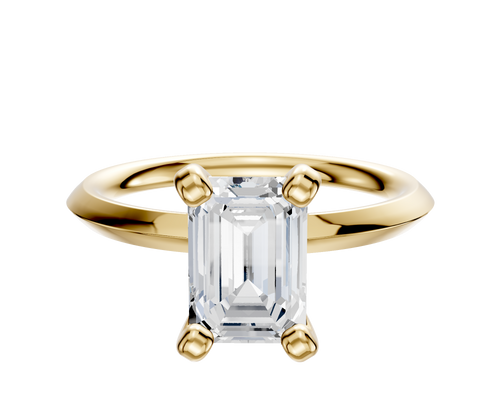 14K Yellow Gold 4 Prong Classic Knife Edge 2.0mm Engagement Ring