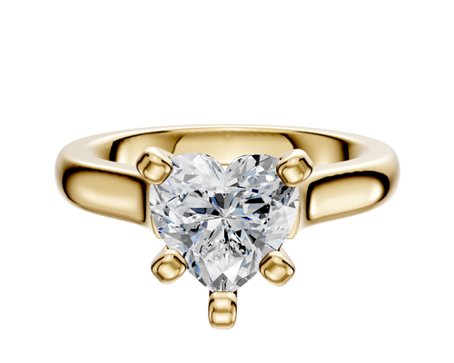 14K Yellow Gold 4 Prong Cathedral Dome 3.0mm Engagement Ring