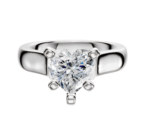 14K White Gold 4 Prong Cathedral Dome 4.0mm Engagement Ring