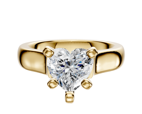 14K Yellow Gold 4 Prong Cathedral Dome 4.0mm Engagement Ring