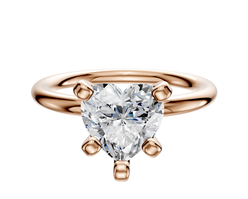 14K Rose Gold 4 Prong Classic Dome 2.0mm Engagement Ring