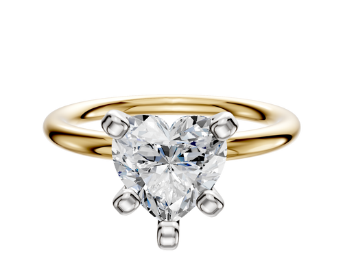 14K Two Tone 4 Prong Classic Dome 2.0mm Engagement Ring